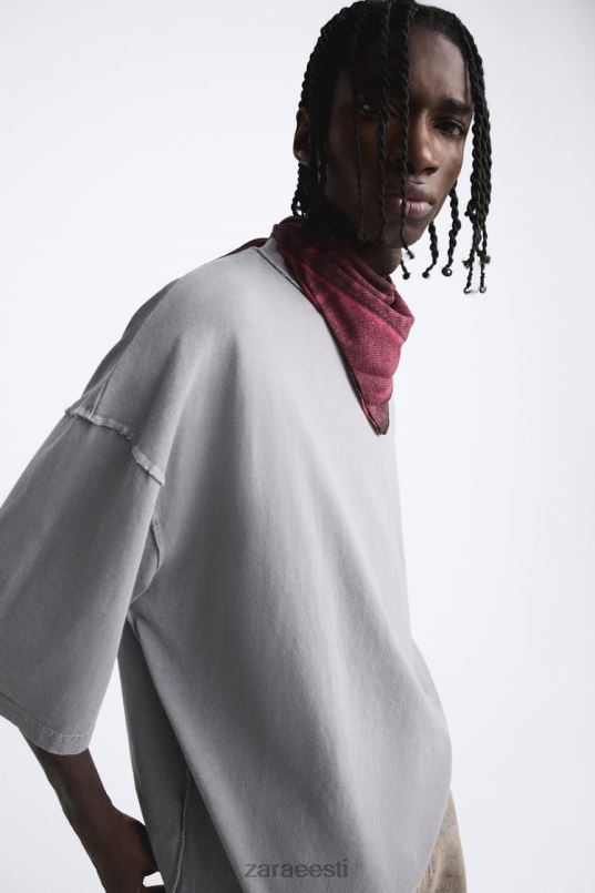 Zara denimefektiga trükitud bandaan mehed fuksia tarvikud 42F0H1397