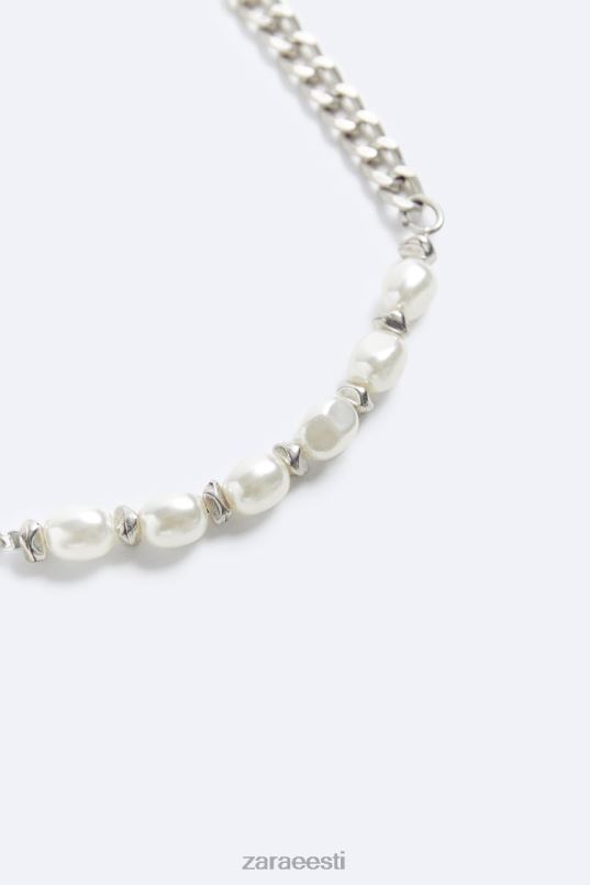 Zara segatud pärlikett mehed hõbedane tarvikud 42F0H1493