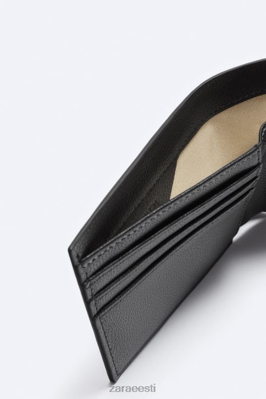 Zara kahekordne rahakott mehed must tarvikud 42F0H1344