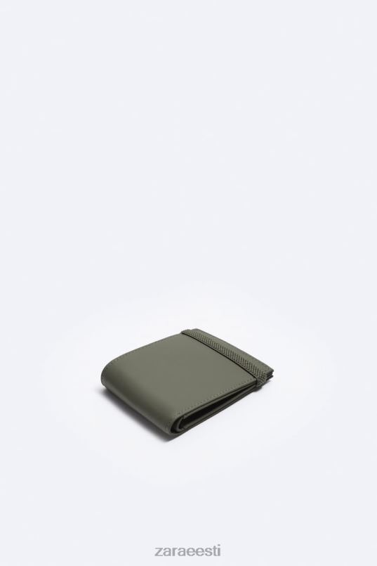 Zara kummeeritud bifold rahakott mehed khaki roheline tarvikud 42F0H1342