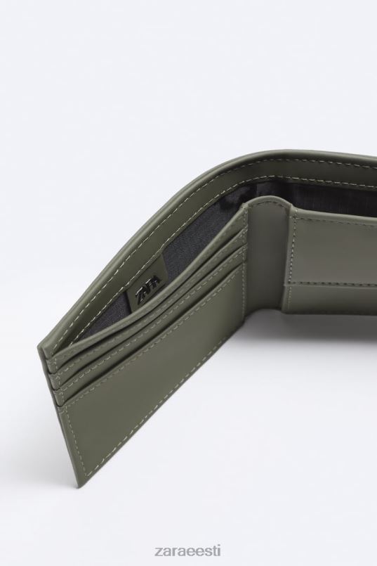 Zara kummeeritud bifold rahakott mehed khaki roheline tarvikud 42F0H1342