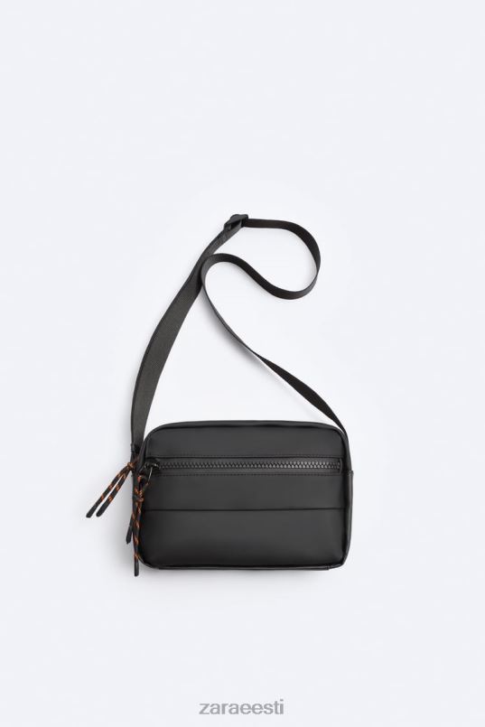 Zara kummeeritud crossbody kott mehed must tarvikud 42F0H1333