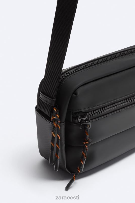 Zara kummeeritud crossbody kott mehed must tarvikud 42F0H1333