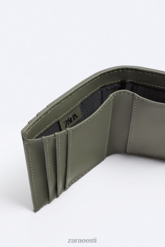 Zara kummeeritud lukuga rahakott mehed khaki roheline tarvikud 42F0H1341