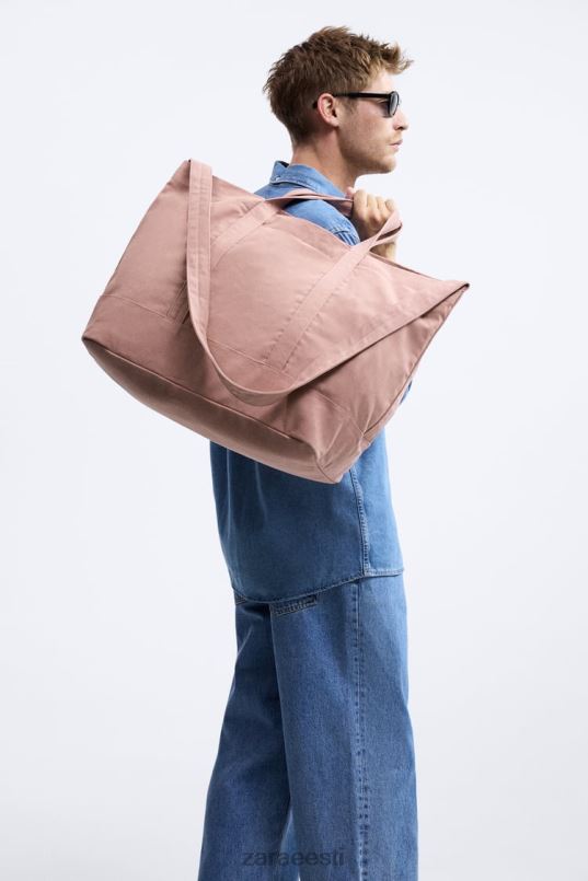 Zara lõuendist kandekott mehed roosa tarvikud 42F0H1313