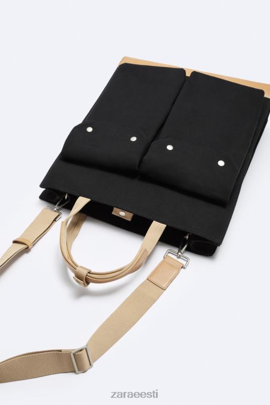 Zara mitme taskuga kandekott mehed must tarvikud 42F0H1296