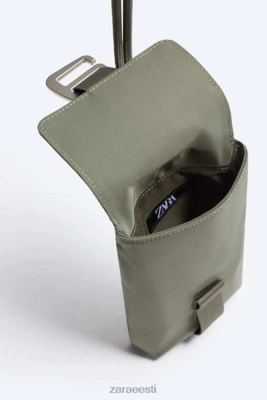 Zara nailonist telefonikott mehed khaki roheline tarvikud 42F0H1302