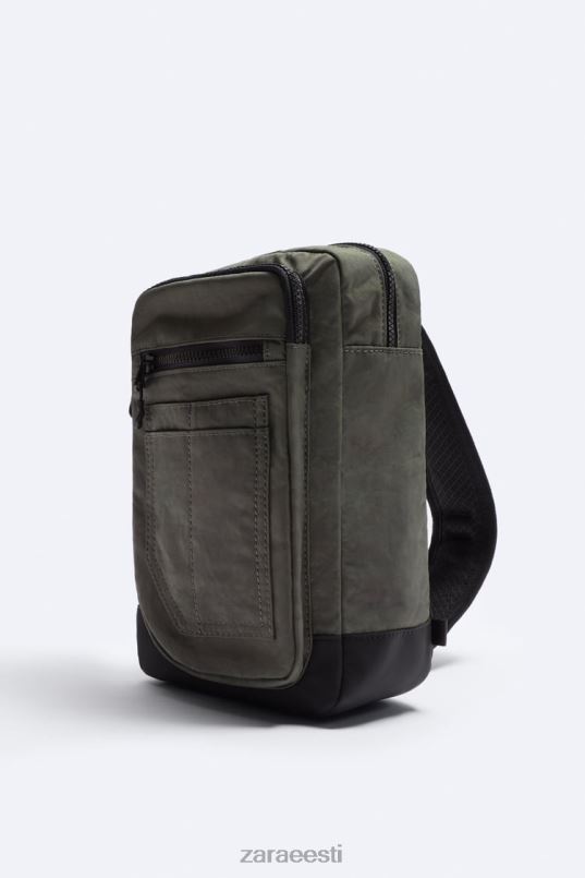 Zara tehniline crossbody kott mehed khaki roheline tarvikud 42F0H1285