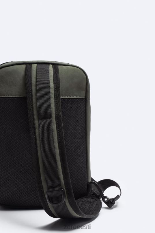 Zara tehniline crossbody kott mehed khaki roheline tarvikud 42F0H1285