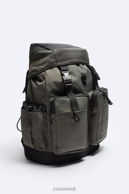 Zara tehnilise uurija seljakott mehed khaki roheline tarvikud 42F0H1286