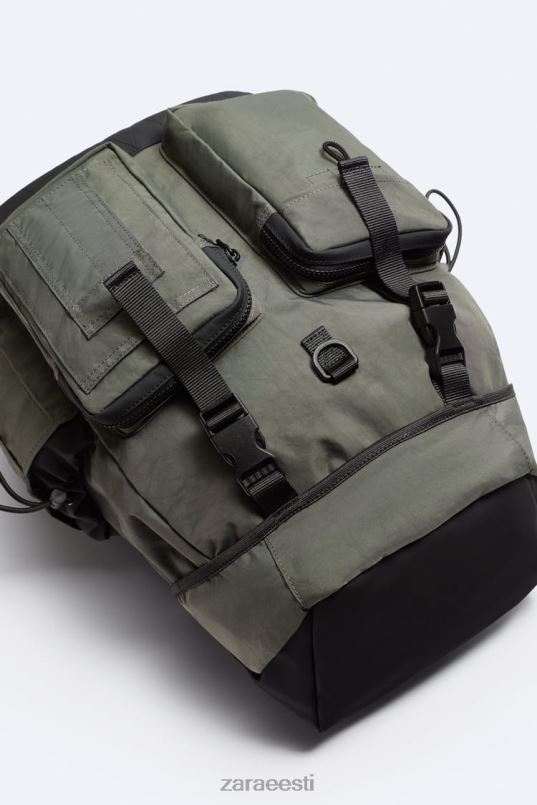 Zara tehnilise uurija seljakott mehed khaki roheline tarvikud 42F0H1286