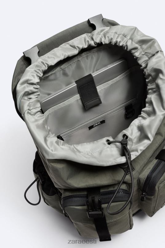 Zara tehnilise uurija seljakott mehed khaki roheline tarvikud 42F0H1286