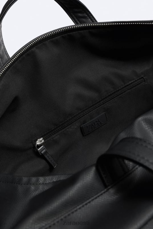 Zara tekstuuriga kott mehed must tarvikud 42F0H1339