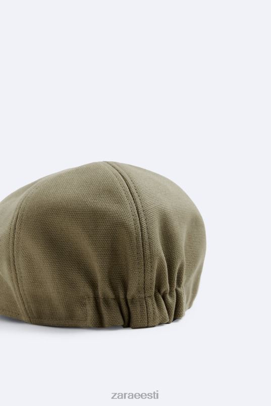 Zara tekstuuriga puuvillane barett mehed khaki tarvikud 42F0H1450