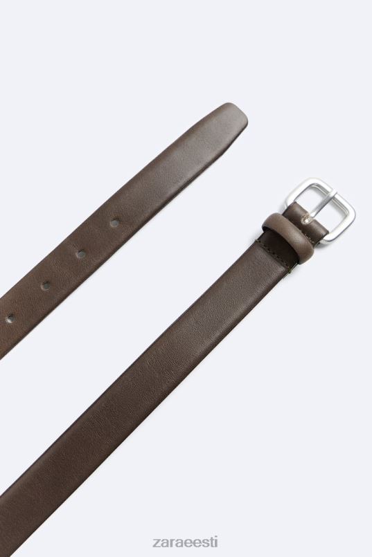 Zara kitsas nahast vöö mehed taupe hall tarvikud 42F0H1457