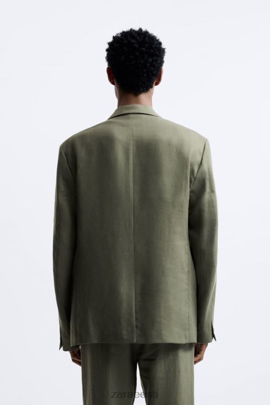Zara ülikonna jope 100% linasest mehed hele khaki Riietus 42F0H1154