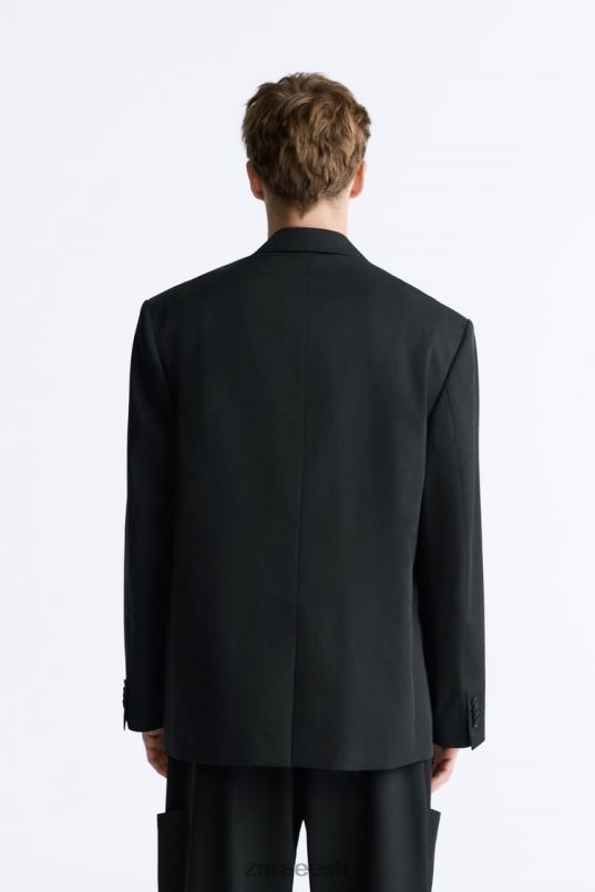 Zara ülisuur 100% villane jope mehed must Riietus 42F0H1151