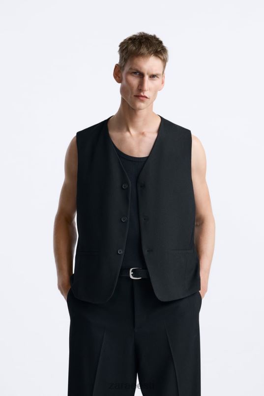 Zara nööpidega vest mehed must Riietus 42F0H1167