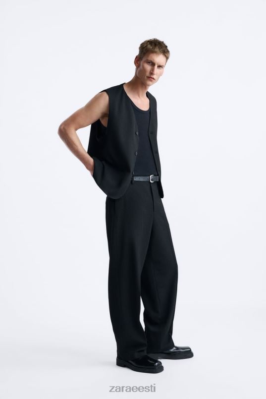 Zara nööpidega vest mehed must Riietus 42F0H1167