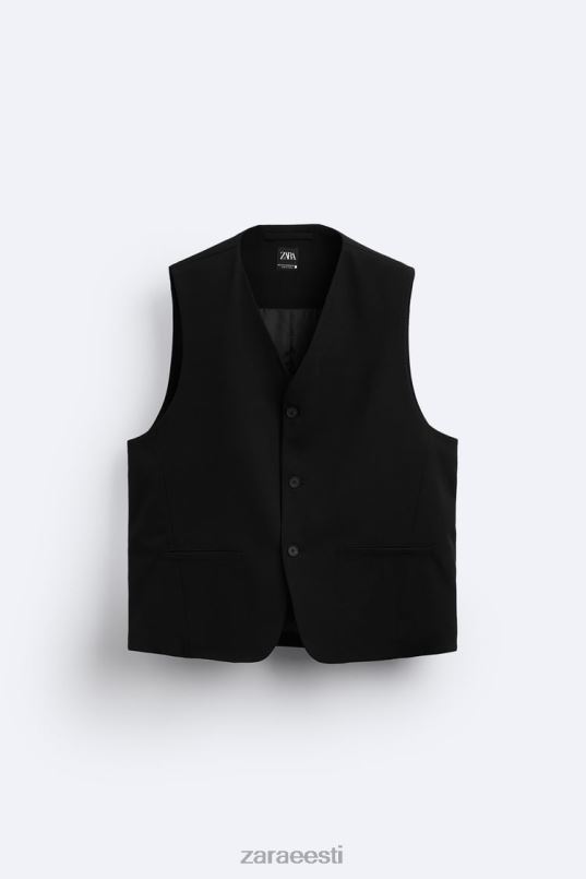 Zara nööpidega vest mehed must Riietus 42F0H1167