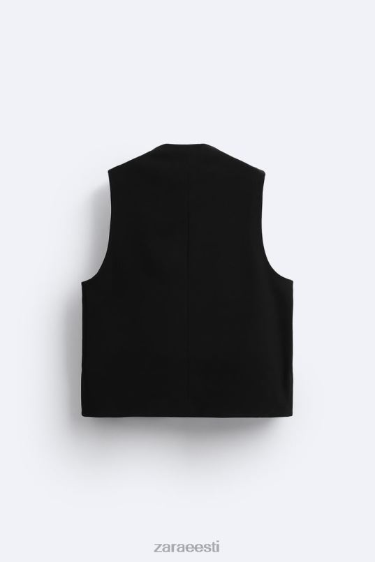 Zara nööpidega vest mehed must Riietus 42F0H1167