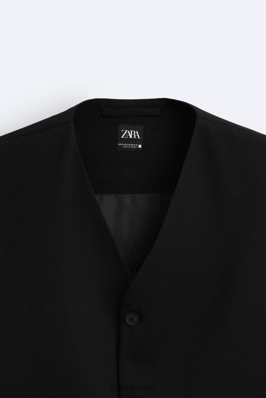 Zara nööpidega vest mehed must Riietus 42F0H1167