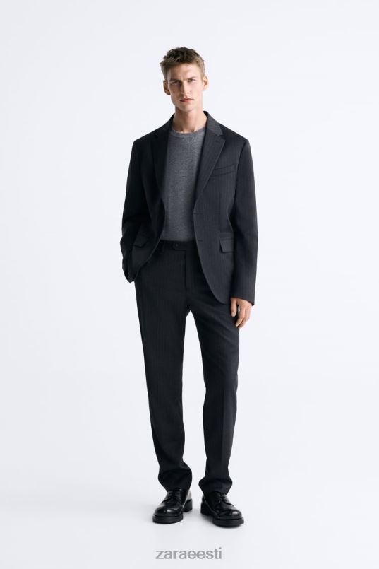 Zara pinstripe 100% villane ülikonna jope mehed antratsiithall Riietus 42F0H1149