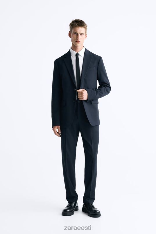 Zara ruuduline ülikonna jope mehed mereväe sinine Riietus 42F0H1163