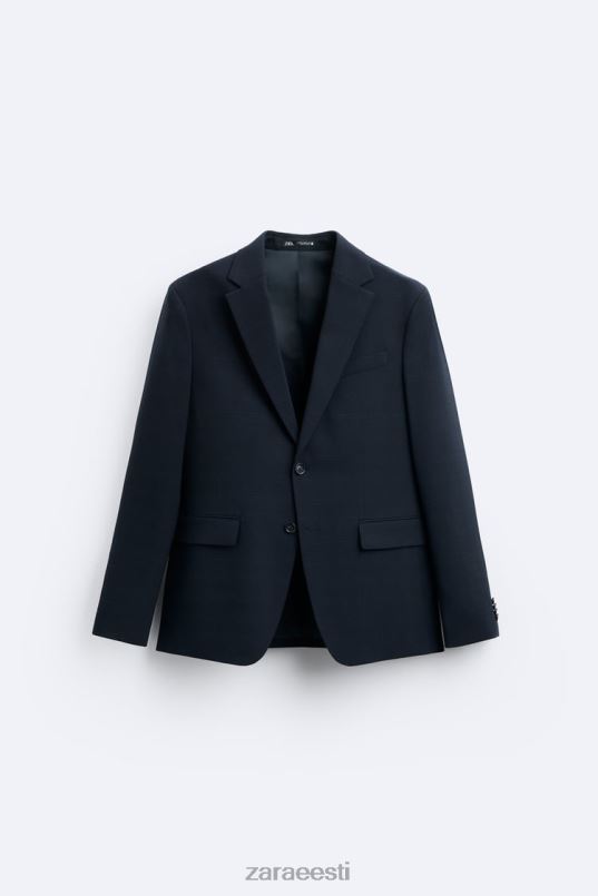 Zara ruuduline ülikonna jope mehed mereväe sinine Riietus 42F0H1163