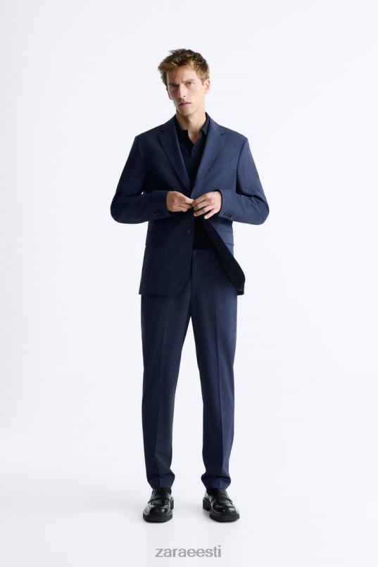 Zara slim fit ülikonna jope mehed sinakas Riietus 42F0H1140