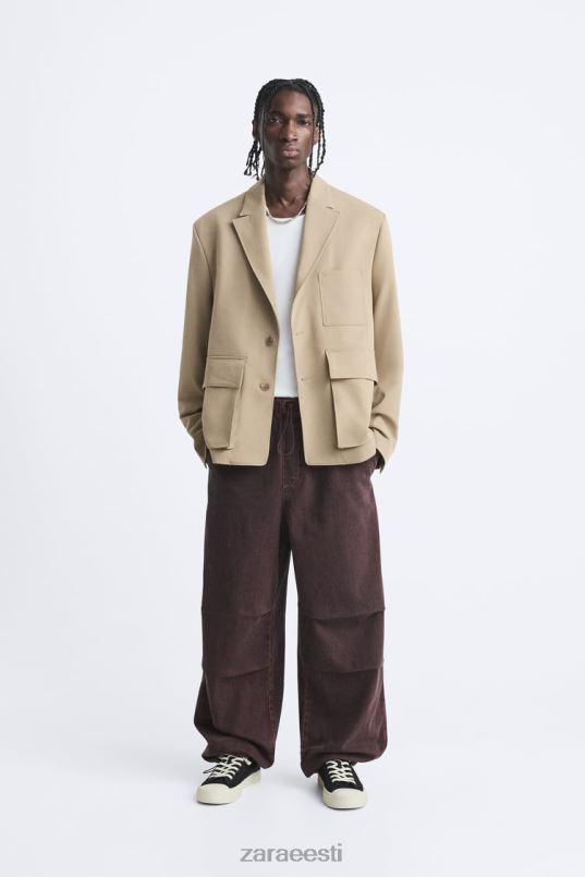 Zara tasku bleiser mehed hele päevitus Riietus 42F0H1158