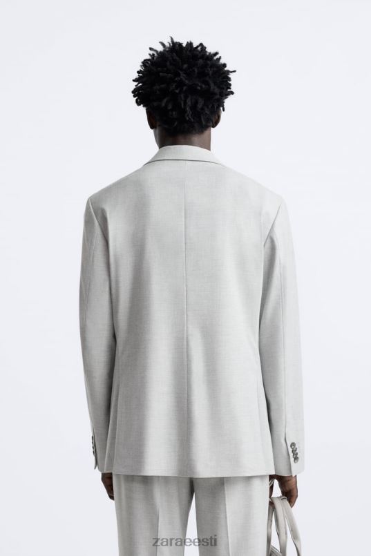 Zara tekstuuriga ülikonna jakk mehed hall Riietus 42F0H1142