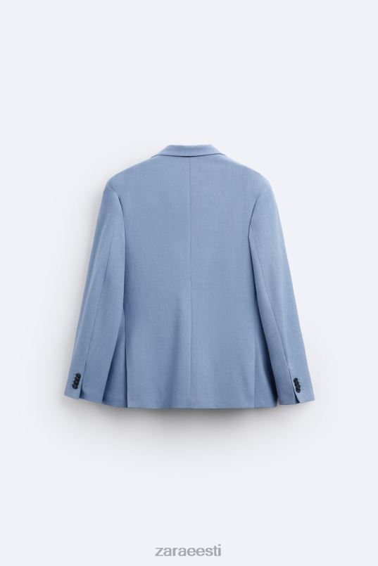 Zara tekstuuriga ülikonna jakk mehed taevasinine Riietus 42F0H1144