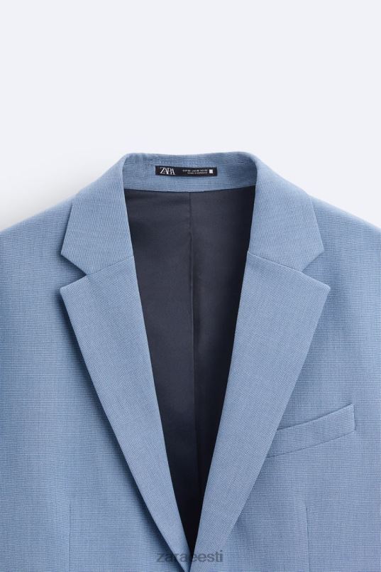 Zara tekstuuriga ülikonna jakk mehed taevasinine Riietus 42F0H1144