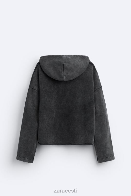 Zara boxy fit kapuutsiga dressipluus mehed tumehall Riietus 42F0H1051