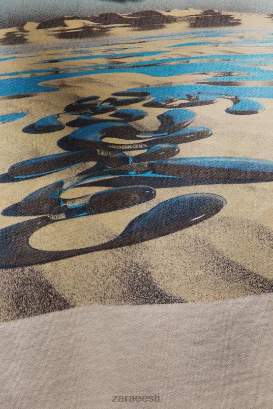 Zara hatthanani mustriga kapuutsiga dressipluus mehed ekru Riietus 42F0H1077