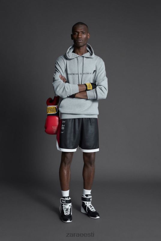 Zara igavese kapuutsiga dressipluus mehed hall mergel Riietus 42F0H1047