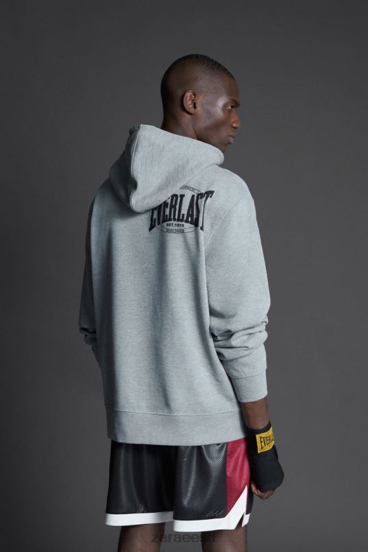 Zara igavese kapuutsiga dressipluus mehed hall mergel Riietus 42F0H1047