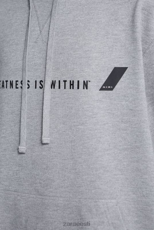 Zara igavese kapuutsiga dressipluus mehed hall mergel Riietus 42F0H1047