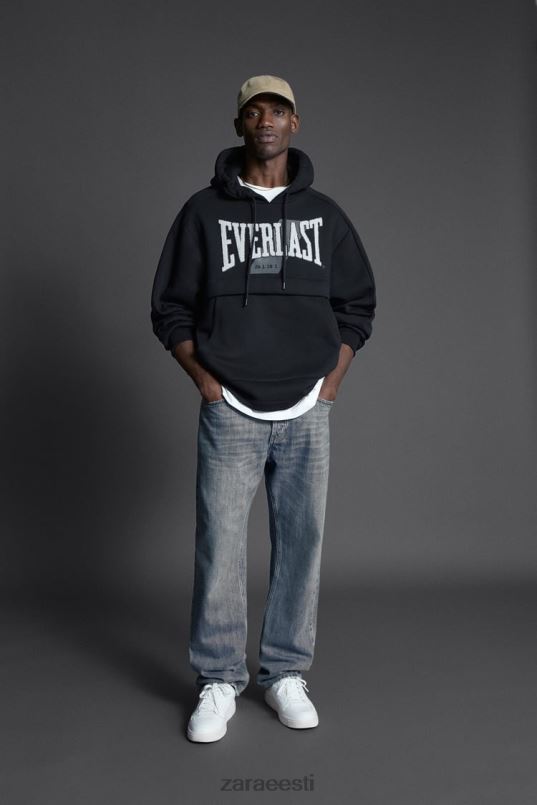 Zara igavese kapuutsiga dressipluus mehed must Riietus 42F0H1048