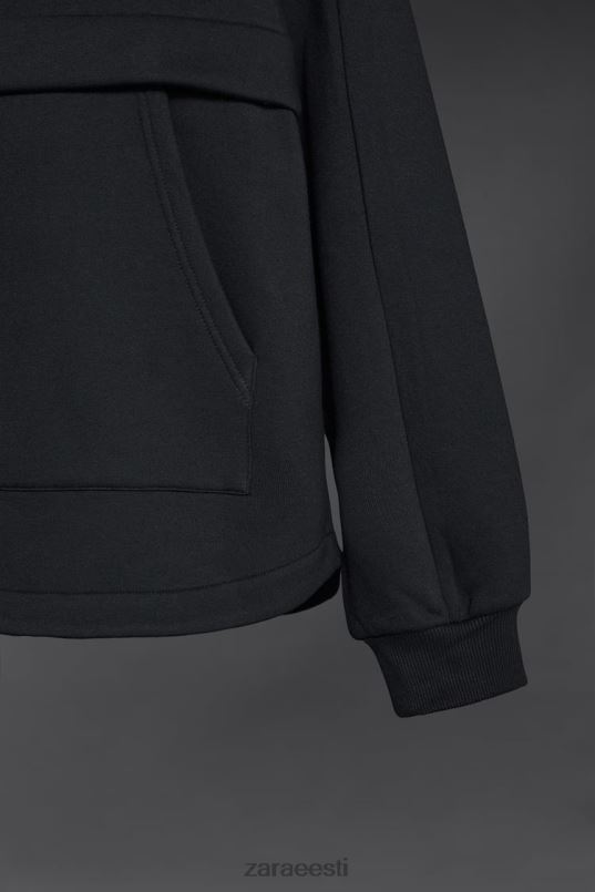 Zara igavese kapuutsiga dressipluus mehed must Riietus 42F0H1048