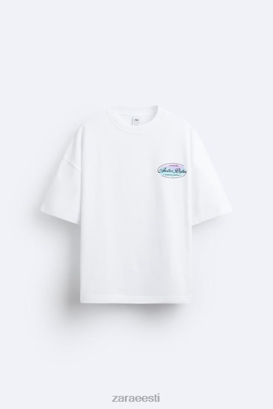 Zara kontrastse mustriga dressipluus mehed valge Riietus 42F0H1068