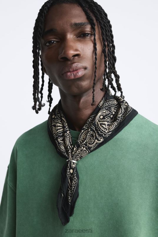 Zara kontrastse tekstiga dressipluus mehed roheline Riietus 42F0H1057