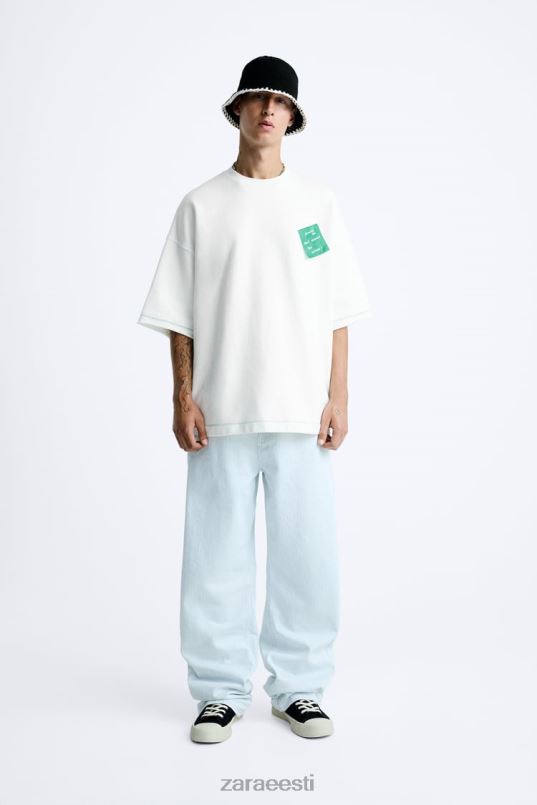 Zara paberlapiga dressipluus mehed austri valge Riietus 42F0H1069