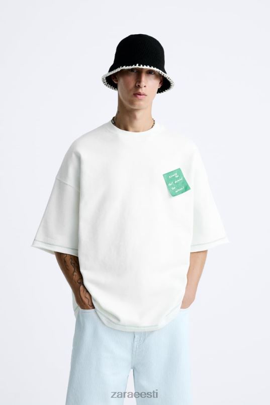 Zara paberlapiga dressipluus mehed austri valge Riietus 42F0H1069