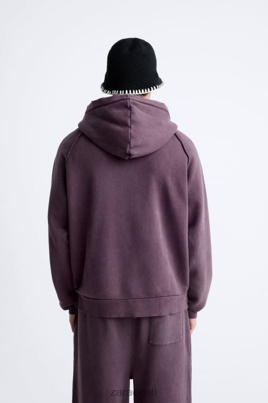 Zara rebitud pestud dressipluus mehed kastanipunane Riietus 42F0H1055