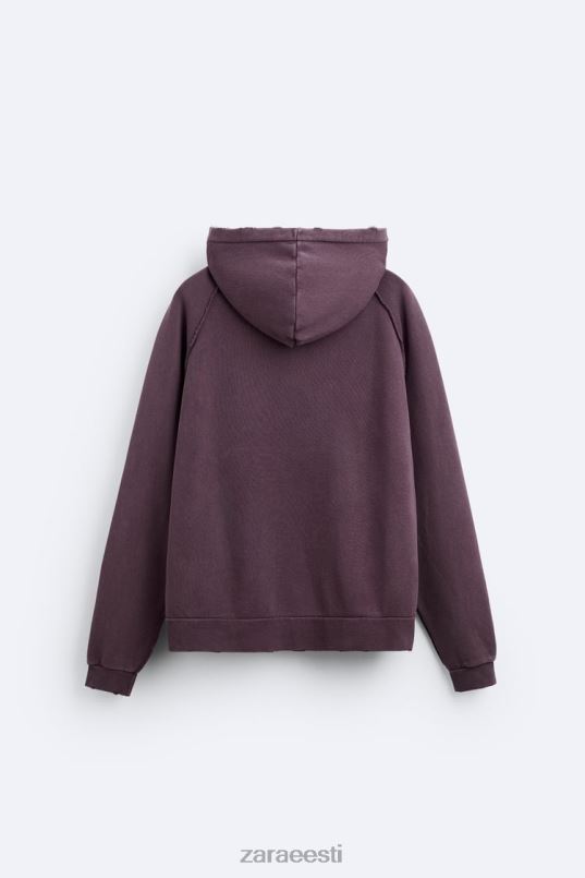 Zara rebitud pestud dressipluus mehed kastanipunane Riietus 42F0H1055