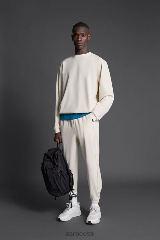 Zara tehnilise treeningu dressipluus mehed ekru Riietus 42F0H1078