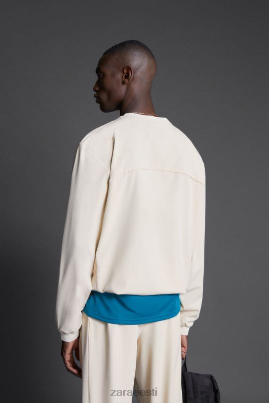 Zara tehnilise treeningu dressipluus mehed ekru Riietus 42F0H1078