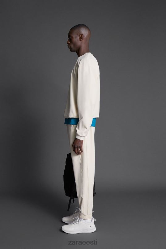 Zara tehnilise treeningu dressipluus mehed ekru Riietus 42F0H1078